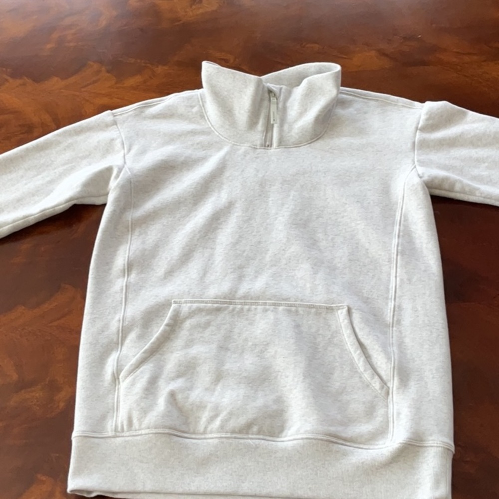 Gray Quarter-Zip Pullover Athleta Sweatshirt